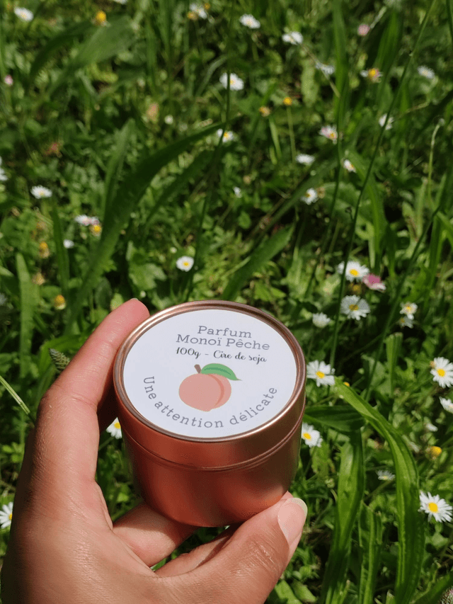 Bougie parfumée Monoï Pêche 100g