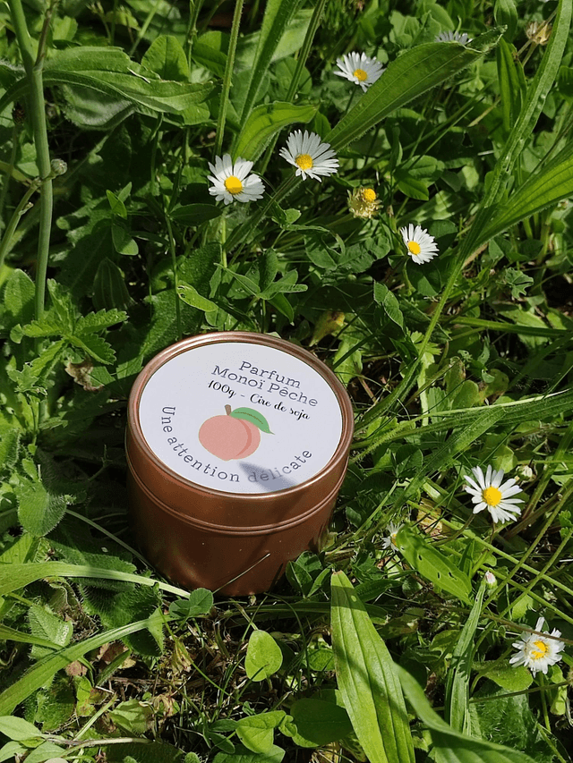 Bougie parfumée Monoï Pêche 100g